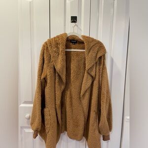 teddy hooded cardigan